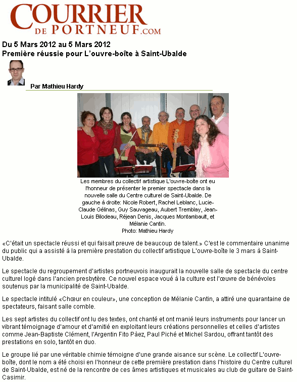 Le courrier de Portneuf, 2012-03-05